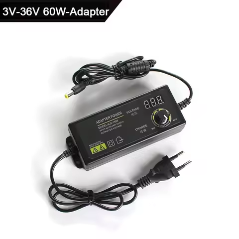 Adjustable Power Supply Adapter With Screen 3V -36V 1A 2A Power Adapter Universal 220V To 12V 24V Ad