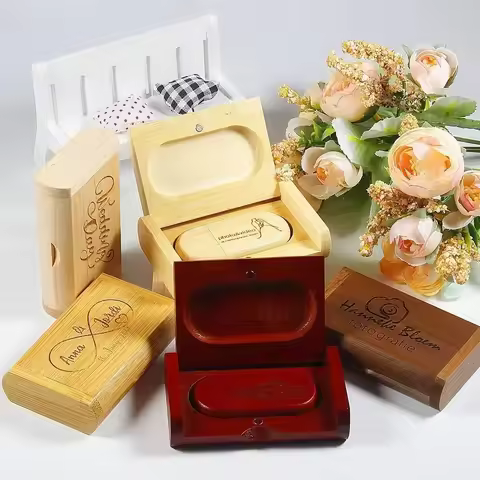 Free Custom Logo USB Flash Drives 64GB Wooden + Box USB 2.0 Disk 32GB Photography Data Storage 16GB 