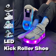 LED Kick Roller Shoes KickRoller Shoes Viral Roller Skate Kasut Roda Viral Tiktok 暴走鞋