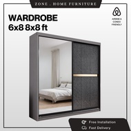 ⭐FREE INSTALLATION ⭐Barats Marble Look Wardrobe Door Sliding Wardrobe/8ftx8ft / 6ftx8ft / 5ftx8ft - 