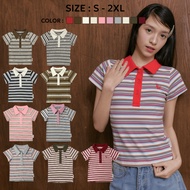 Bemingtop962(S-XL)-Mellow Collar Polo – Striped Shirt With Contrasting Add A Cool Layer To Simple Lo