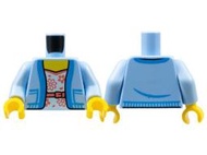 【樂高大補帖】LEGO 樂高 亮淺藍色 夾克外套 花朵【973pb4540c01/10312/40603】MT-12