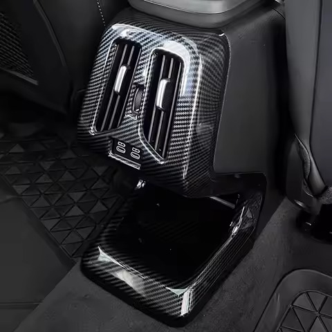 For 2023-2026 BMW X1 X2 iX1 iX2 Carbon Fiber Interior Rear Seat Armrest Air Vent Cover Protector Tri