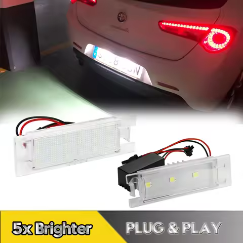 2Pcs Canbus LED License Plate Lights For Alfa Romeo 147 156 159 166 Giulietta Mito Brera Spider GT C