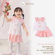 M&B (6Y-3Y) Pink Bear bodysuit, bodysuit made of soft, fashionable cotton for girls 7kg4 - 15kg Pink