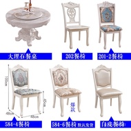 XYEuropean-Style Dining Tables and Chairs Set Marble round Table Household round Dining Table Small Apartment Solid Wood