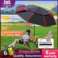 SPORT 2.6M Big Fishing Umbrella Adjustable Payung Mancing Beach Rainproof Sun Shade Payung Besar Cam