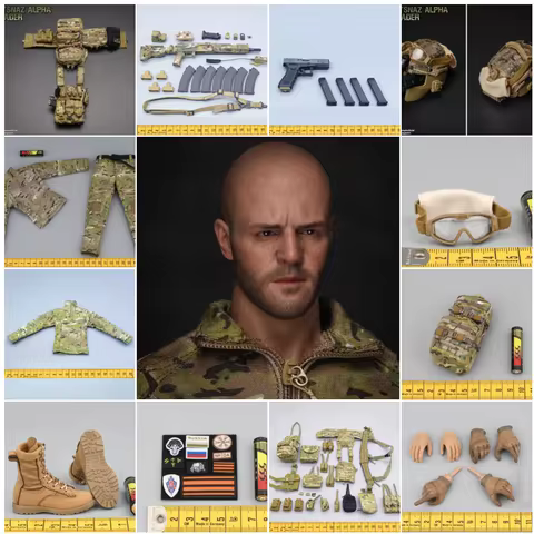 ES 26071R The Russian Man Soldier Scale 1/6 Head Sculpt Dress Uniform Tops Pant Shoe Boot Weapons To