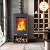 2023款真火燃木壁爐立式60型大號農村裝飾燒柴火爐子室內家用暖爐