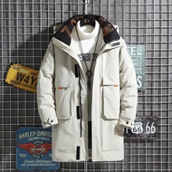 Mid-length Down Jacket Thickened Warm White Duck Down Couple Coat Winter Cold-Proof Jacket Men's Clothing