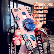 Case For Redmi 9 Redmi 6A Redmi 5A Redmi 5 Plus Redmi 6 Redmi 5 Retro Camera lanyard Sling Casing Grip Stand Holder Silicon Phone Case Cover With Cute Doll Top Seller Case