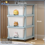 4-Tier Kids Toy Storage Cabinet Cartoon Organizer Shelf polypropylene navy Blue 3 Layers