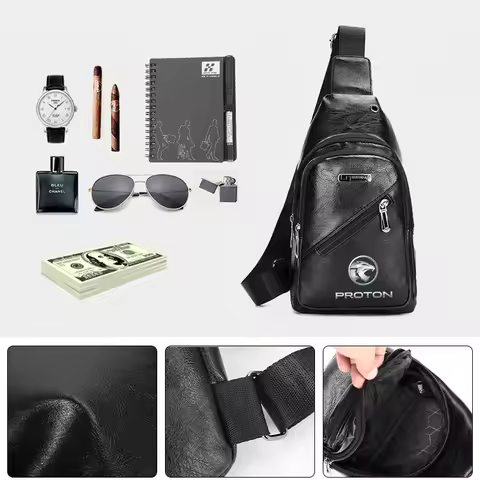 Car Chest Bag Crossbody Shoulder Bags Travel Pack For Proton Exora Iriz R3 Wira Saga Satria Magma X5