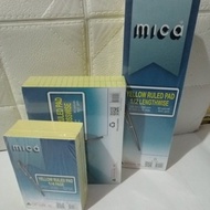 mica yellow pad paper 1/4paper, 1/2crosswise, 1/2lengthwise