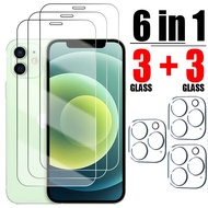 6in1 Tempered glass Screen Protector For iphone 14 13 12 11 15 Pro Max For iPhone 13 12 14 Plus 11 12 13 14 15 Pro Camera Glass