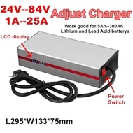 24V To 84V 1A To 25A Adjust Charger Dry Lead Acid Battery Adjustable Carregador 24V 36V 48V 60V 72V 