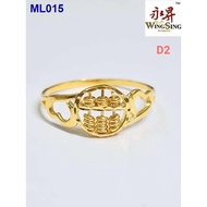 ☋Wing Sing 916 Gold Heartly Whirl Love Abacus Ring Collections / Cincin Sempoa Kira Bulat Cinta Emas 916