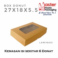 Laminated Kraft Window Box Donut Box/ Contains 6 27x18x5.5 Cm - 10 Pcs
