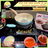 Supra Harmony pan 24cm white marble Turquoise/mini wok/stir wok pan/Non-Stick Frying pan