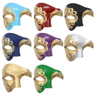 Mens Masquerade Mask Phantom Of The Opera Half Face Mask, Vintage Venetian Masks For Costume Party