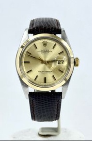 勞力士 1600 - Datejust (36mm) 、原裝香檳金面光身黃金圈金鋼錶頭、1570自動機芯、送代用皮帶連扣 ROLEX 1600 - Datejust (36mm), Original Dial &amp; Gold Bezel , 1570 SCOC Automatic Movement  (Serial Number：4702xxx - 1976 year) (⭕️⭕️歡迎預約睇錶⭕️⭕️)