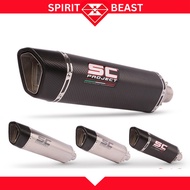 Sc Project Sc1-R Carbon Fiber 360-570mm Exhaust Universal Motorcycle Muffler For R15 Ninja400 MT07