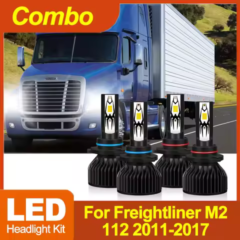 For Freightliner M2 112 2011-2017 2/4PCS LED Headlight 9005 9006 Hi-Low Beam 3570 CSP Internal Drive