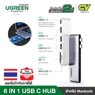 UGREEN 6 in 1 USB C Hub Type C to 4K HDMI Thunderbolt 3 100W Power Delivery SD TF Card Reader 2 USB 