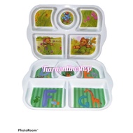 5-separated melamine plate children's dinner plate / 5-separated baby dinner plate food grade SNI