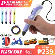 [🇵🇭 Stock&COD] Original 3D Printer Pen Full Set with Filament 3M 3 Colors Toy for kids Scratch Pen F