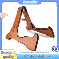 E7G-Folding Wooden Guitar Stand Holder Support Fit for Electric Guitar Acoustic Guitar Ukulele