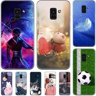 Cartoon Phone Cover For Samsung Galaxy A5 2018 A530 A 8 A8 Plus 2018 A730 Case Soft Silicone Pattern Shell Smartphone Funda