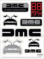 Delorean Motor Company 8-Decal Sticker Sheet | 6"x8" Durable Vinyl | 88 MPH Retro Car Stickers • Off