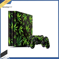 SEV Green Leaf Console+Controller Stickers Set Decal Cover Skin for PS4 Pro