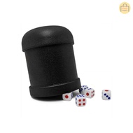 Dice Cup Set with 5 Dice Black Dice Color Cup (5 Dice)