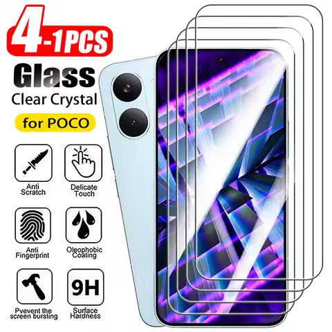 1-4Pcs 9H Tempered Glass For POCO X8 Pro Max X7 X6 X5 X4 Pro 5G X3 GT Screen Protector Glass on Xiao