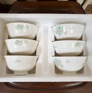 全新！[大同] 6入組 中式花繪彩宴瓷碗組 TATUNG bowls 復古餐具 小碗