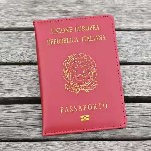 Top Quality Italy Passport Cover Women Travel Italian Passport Case Pu Leather Black Cover for Passp