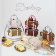 8angles Darling 8inch Shoulder Bag with Heart Charm + Adjustable String Pearl Chain