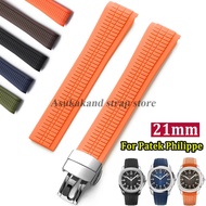 High Quality 21mm Soft Rubber Watch Band Fit Aquanaut For Patek Philippe Silicone 5164A 5167A 5168A 