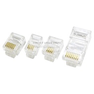 5pcs/lot RJ11 Telephone Wire Connector Plug Gold-Plated Six/Four/Eight-Core Telephone Crystal Head 6