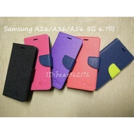 Samsung A17/A26/A36/A56 5G 6.7 Inch [Classic Style-Two-Color Series] Vertical Side Flip Protective C