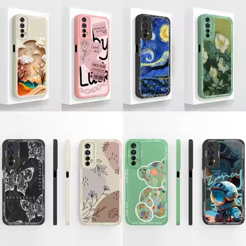 For Realme 7 Pro 7i Case Aesthetic Style Back Cover For Oppo Realme7 4G 5G Anti Drop Funda Full Cove