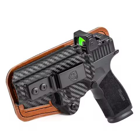 P365 X Macro Holster with Comfort Pad IWB Kydex Leather Hybrid Holster for Sig Sauer P365 XMACRO Red