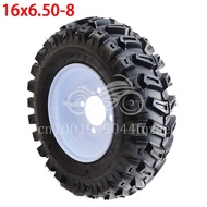 16 Inch Tubeless Wheels 16x6.50-8 Vacuum Tyre With 8 Inch Iron Hub For Snowplow Lawn Mower Farm Vehi