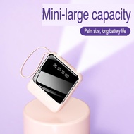 🔥 SG READY STOCK🔥 20000mAh Large Capacity Portable Charger MIni Powerbank With Cables Light Cable Type C Micro USB USB A and Flash Torch Light 10W Mini Portable Ultra Thin Power Bank