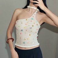 Hopejarstore-JANUS One Shoulder Sequin Scarf Knit Top (Sequin Decorated Top)