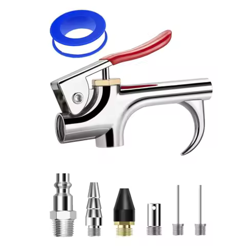 8 Pcs Air Nozzle Blow-Gun Sets, Metal Air Blow-Gun W/ 1/4Inch NPT Quick Fitting With 5 Pcs Air Nozzl