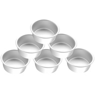 yunhaoSK-4 Inch Cake Pan6 Piece Mini Cake Pan Round Tier Baking Cake Pans Set for Baking SteamingBak
