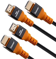 IXEVER HDMI 2.1 Cable [10FT, 2-Pack], 8K HDMI Cable 48Gbps [8K@120Hz] Nylon Braided Cord for PS5, Apple TV, Monitor, Projector